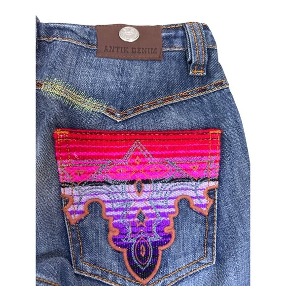NWT Vintage Antik Denim Jeans Women's Sz 28 Y2K Bootcut Flare Hippie Embroidered - Picture 6 of 15